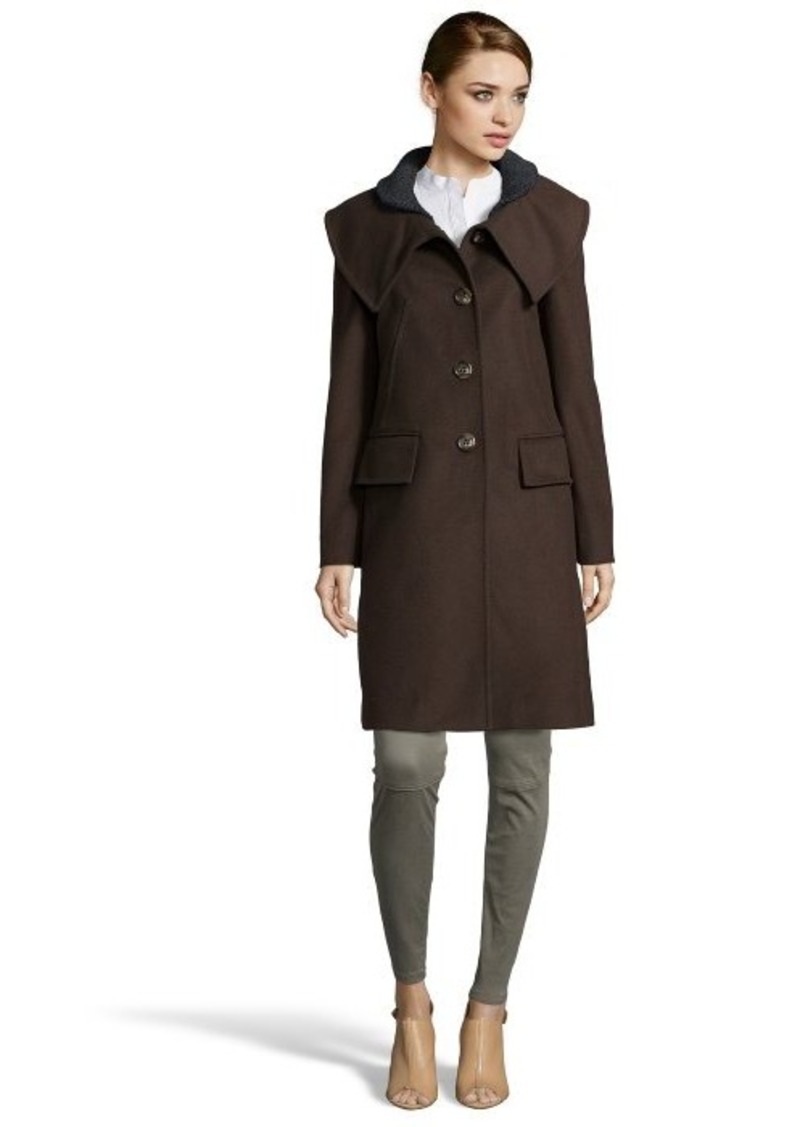 BCBG Max Azria BCBGMAXAZRIA mahogany wool blend shawl collar coat ...