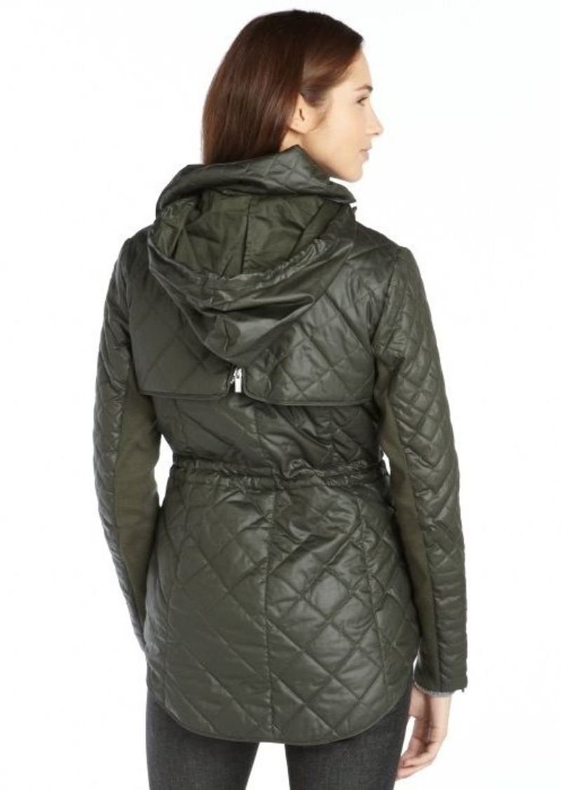 BCBG Max Azria BCBGMAXAZRIA olive quilted coated cotton 'Kelly' hooded ...