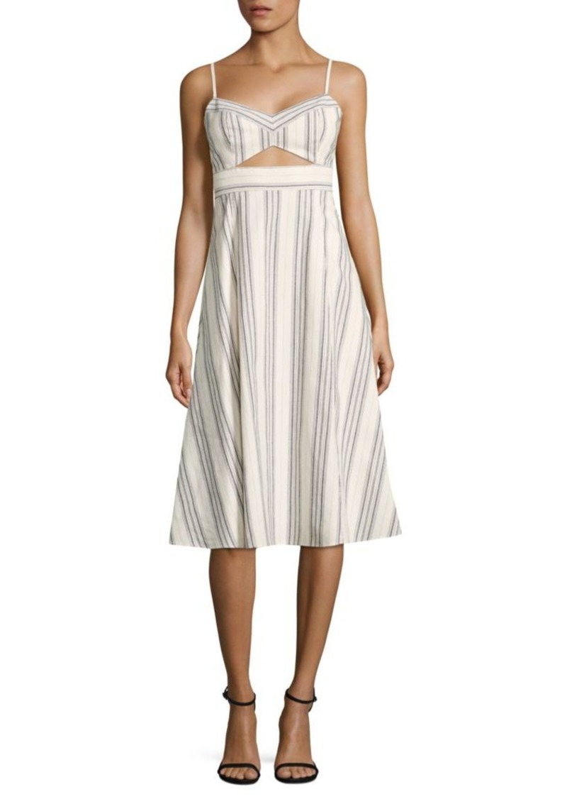 BCBG Max Azria Peek-A-Boo Striped Cutout Midi Dress | Dresses