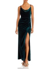 BCBG Max Azria Bcbgmaxazria Sequin Trim Velvet Maxi Dress