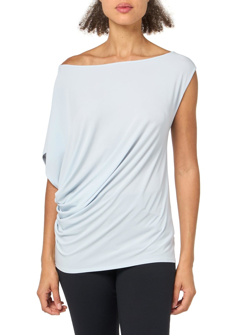 BCBG Max Azria BCBGMAXAZRIA Women's Asymmetrical Neck Short Dolman Sleeves Pullover Drape Top