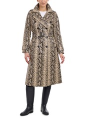 BCBG Max Azria Bcbgmaxazria Women's Faux-Leather Snakeskin-Print Trench Coat - Natural Snake