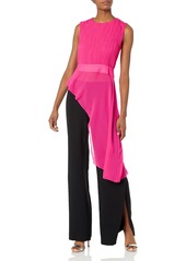 BCBG Max Azria BCBGMAXAZRIA Women's Fit and Flare Asymmetrical Peplum Top