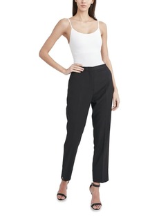BCBG Max Azria BCBGMAXAZRIA Women's Fitted Button Front Tummy Control Cropped Trouser with Pockets