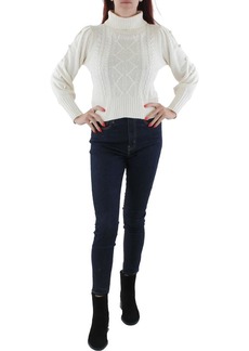 BCBG Max Azria BCBGMAXAZRIA Women's Fitted Long Puff Sleeve Pom Sweater
