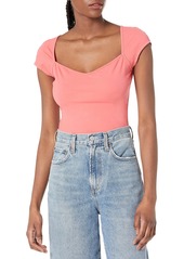 BCBG Max Azria BCBGMAXAZRIA Women's Fitted Short Cap Sleeve Top