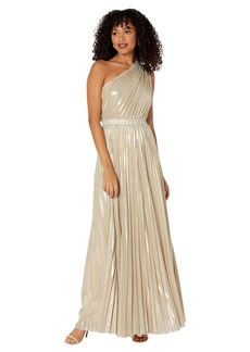 BCBG Max Azria BCBGMAXAZRIA Women's Floor Length Evening Gown One Shoulder Strap Pleated Dress