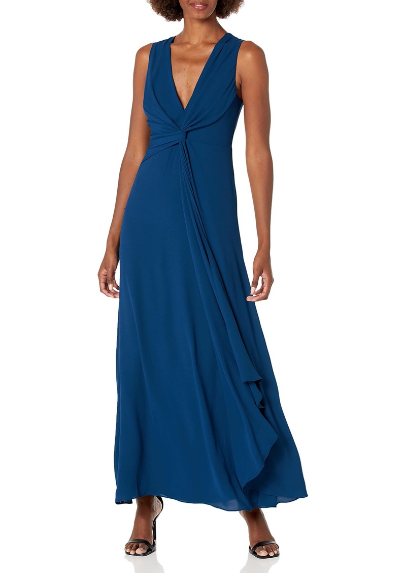 BCBG Max Azria BCBGMAXAZRIA Women's Floor Length Evening Gown with Plunging Neckline