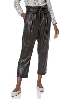BCBG Max Azria BCBGMAXAZRIA Women's High Pant with Faux Leather Paperbag Waist and Tie Belt