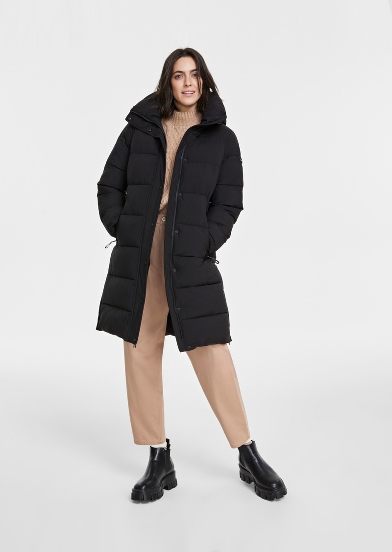 BCBG Max Azria Bcbgmaxazria Women's Hooded Collared Puffer Coat - Matte Black