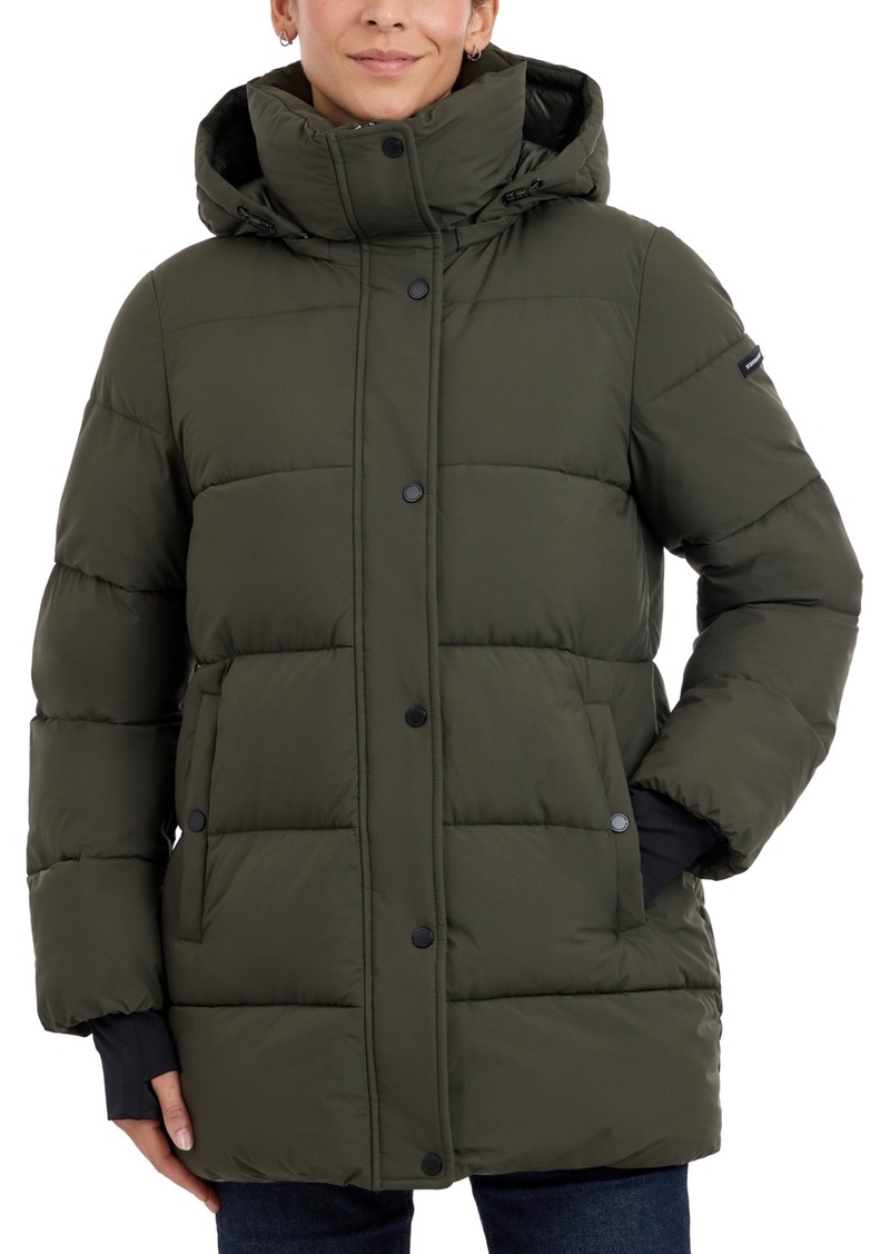 BCBG Max Azria Bcbgmaxazria Women's Hooded Puffer Coat - Army