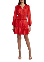 BCBG Max Azria BCBGMAXAZRIA Women's Long Sleeve Relaxed Fit and Flare Dress