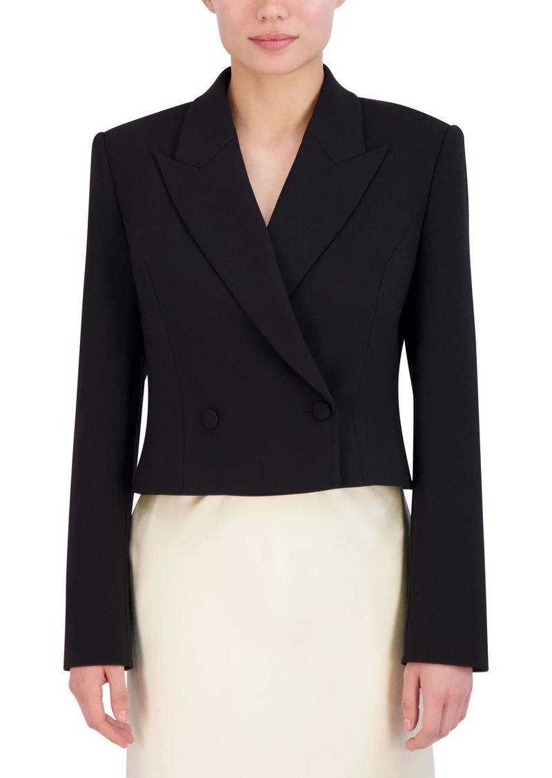 BCBG Max Azria BCBGMAXAZRIA Women's Long Sleeve V Neck Cropped Blazer