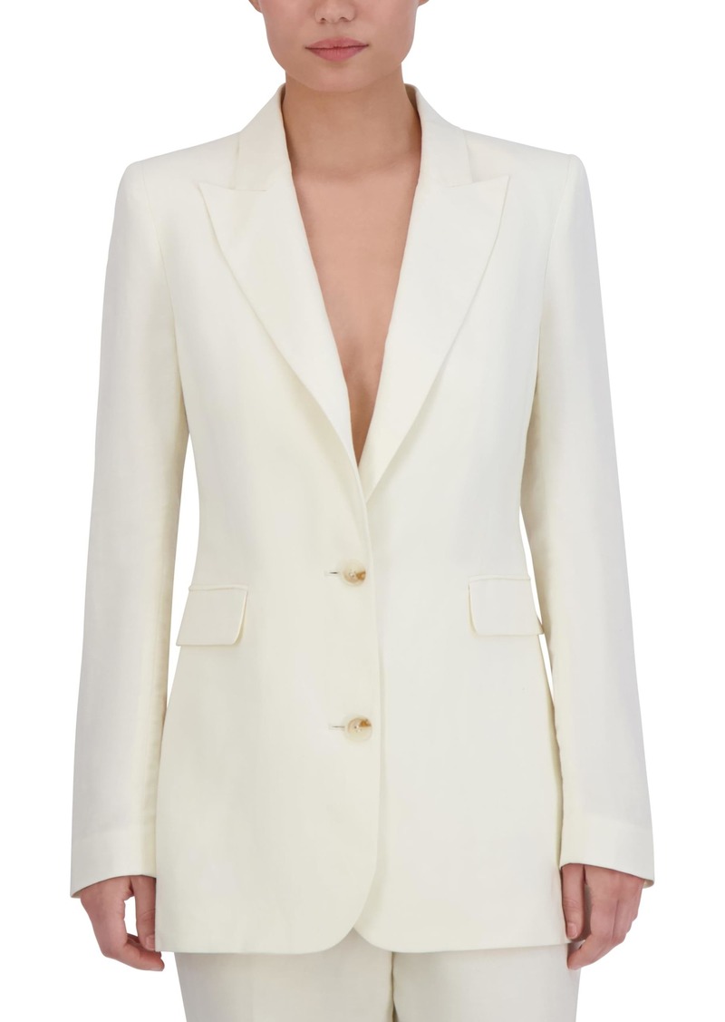 BCBG Max Azria BCBGMAXAZRIA Women's Long Sleeve V Neck Single Breasted Blazer Jacket