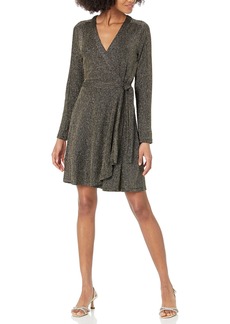 BCBG Max Azria BCBGMAXAZRIA womens Long Sleeve Wrap Mini Dress   US