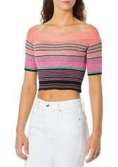 BCBG Max Azria BCBGMAXAZRIA Women's Off The Shoulder Striped Crop Top  XS