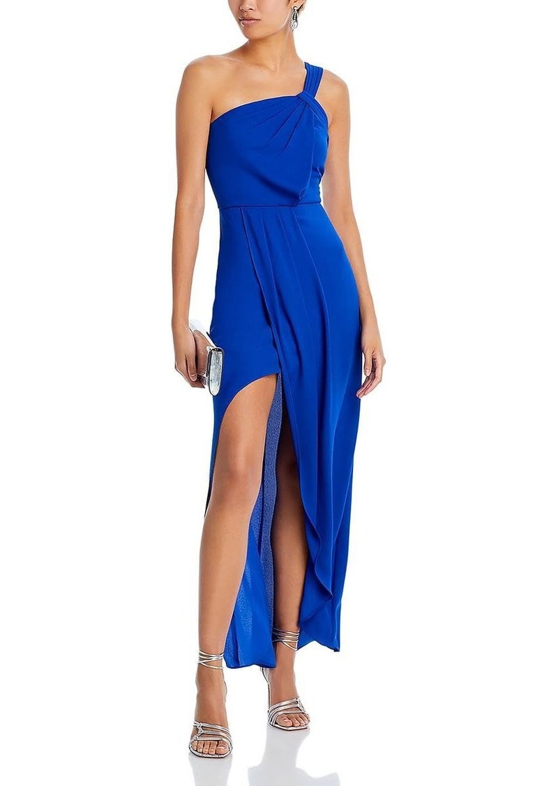 BCBG Max Azria BCBGMAXAZRIA Women's One Shoulder Gown with Pleated Strap