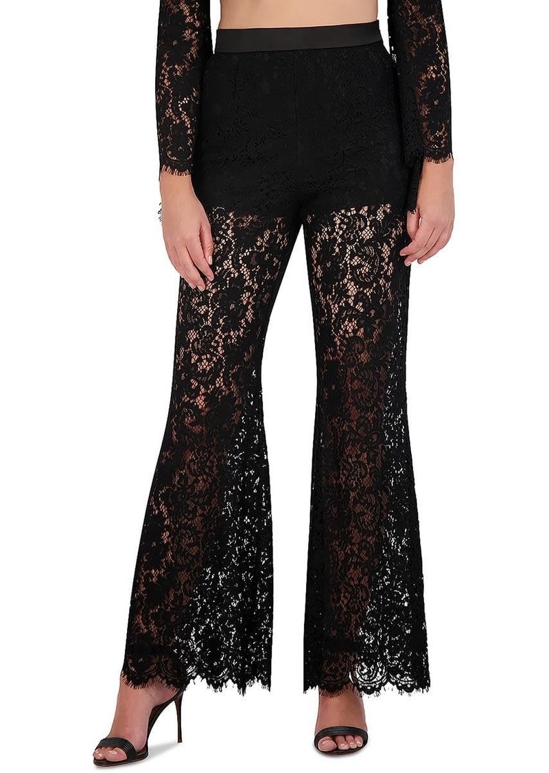 BCBG Max Azria BCBGMAXAZRIA Women's Pull On Flare Leg Lace Pant