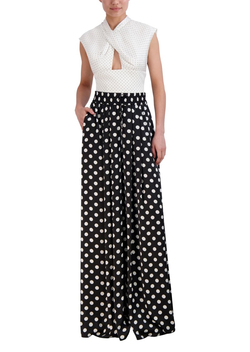 BCBG Max Azria BCBGMAXAZRIA Women's Pull On Silky Satin Wide Leg Pants