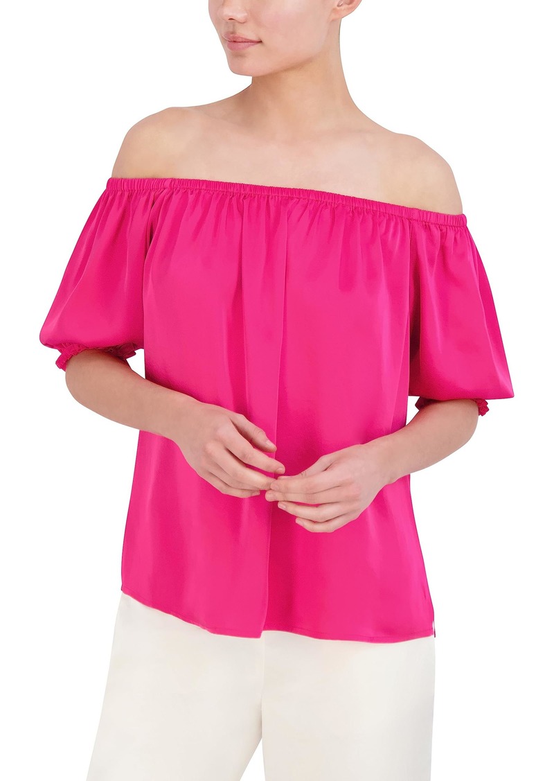 BCBG Max Azria BCBGMAXAZRIA Women's Pullover Off The Shoulder Neck Puff Sleeve Blouse