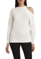 BCBG Max Azria BCBGMAXAZRIA Women's Relaxed Long Sleeve Sweater with One Cold Shoulder