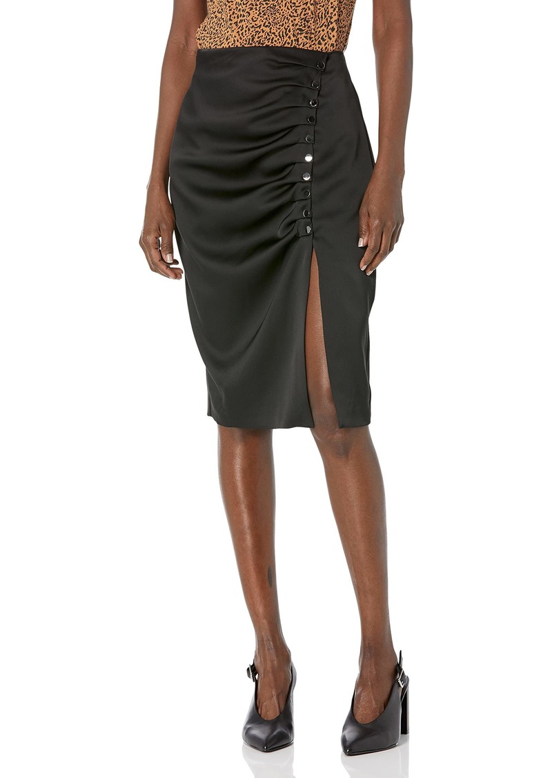 BCBG Max Azria BCBGMAXAZRIA Women's Ruched Midi Skirt with Side Slit |  Skirts