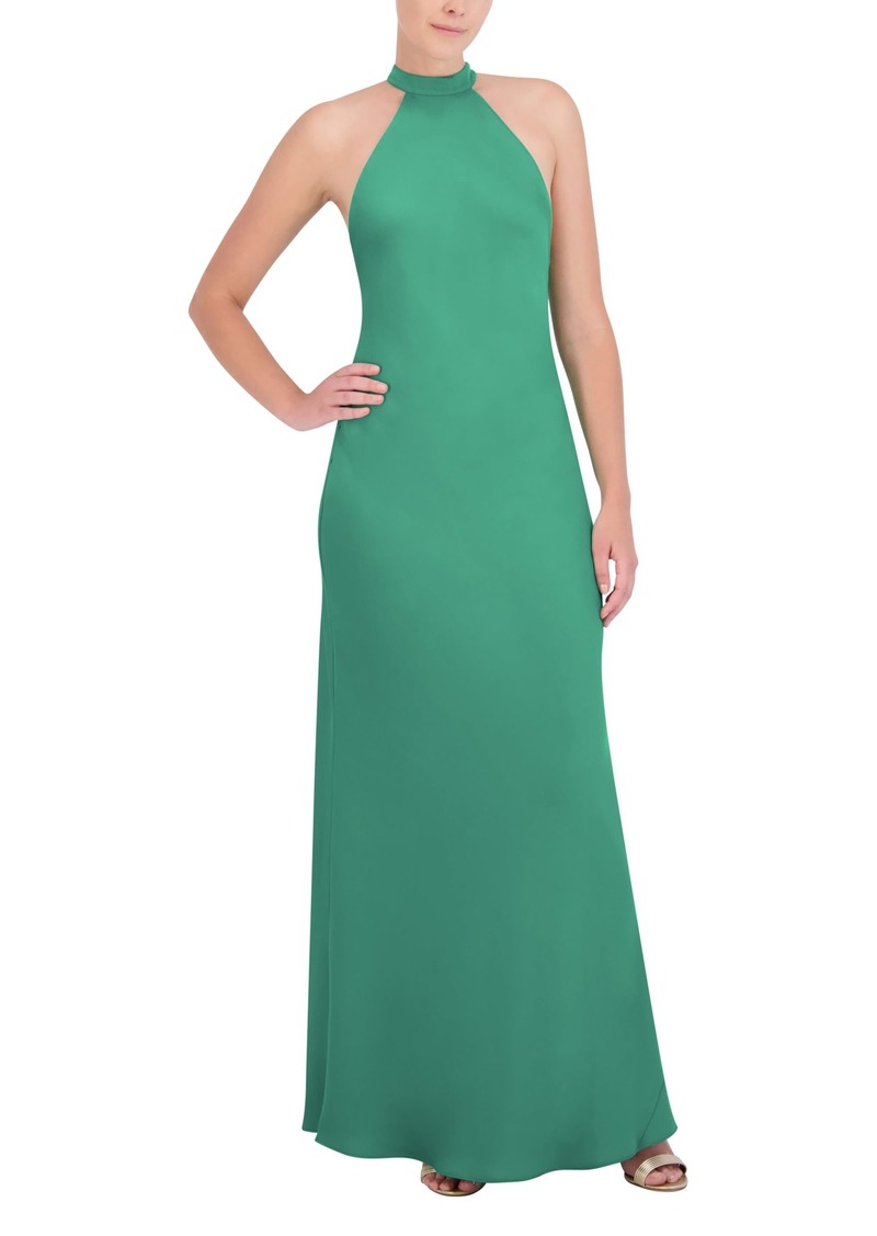 BCBG Max Azria BCBGMAXAZRIA Women's Sleeveless Halter Neck Long Evening Dress