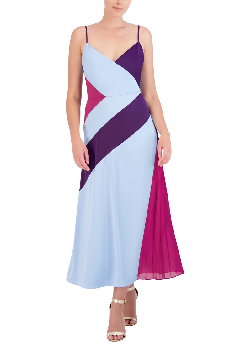 BCBG Max Azria BCBGMAXAZRIA Women's Sleeveless V Neck Color Blocked Maxi Dress