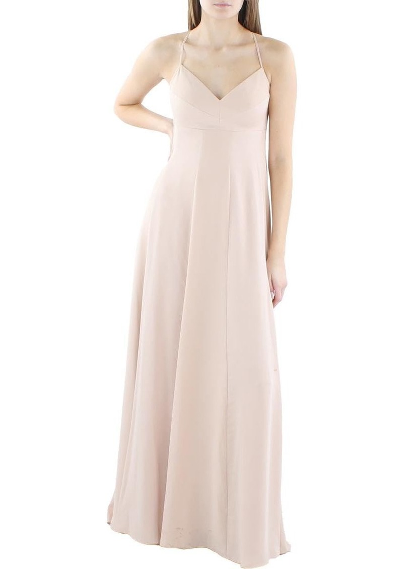 BCBG Max Azria BCBGMAXAZRIA Women's Spaghetti Strap Criss Cross Back Tie Sweetheart Neck Floor Length Evening Dress