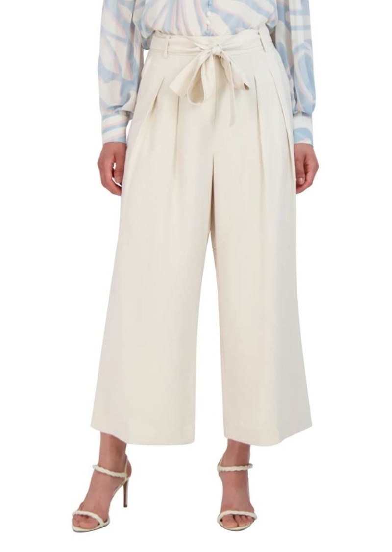 BCBG Max Azria BCBGMAXAZRIA Women's Wide Leg Waist Tie Cropped Pants