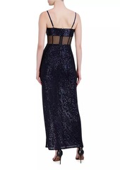 BCBG Max Azria Bustier Sequin Column Gown