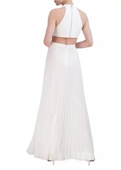 BCBG Max Azria Cut-Out Halterneck Gown