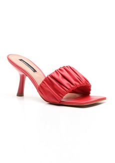 BCBG Max Azria DALLAS RED LEATHER CINCHED SANDAL HEEL