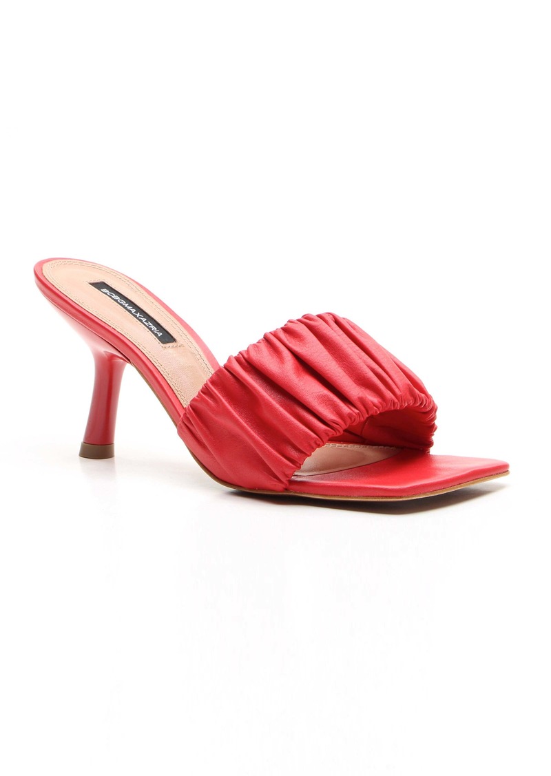 BCBG Max Azria DALLAS RED LEATHER CINCHED SANDAL HEEL