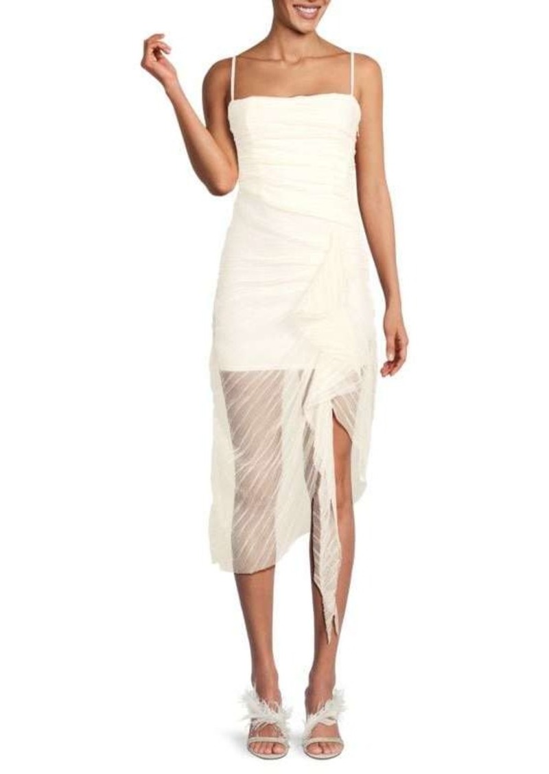 BCBG Max Azria Draped Sheath Midi Dress