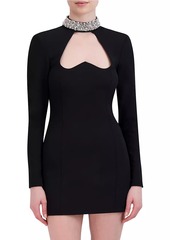 BCBG Max Azria Embellished Collar Cut-Out Minidress