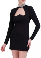 BCBG Max Azria Embellished Collar Cut-Out Minidress