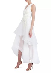 BCBG Max Azria Embroidered Gown