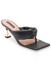 BCBG Max Azria FIONA BLACK LEATHER SANDAL HEEL