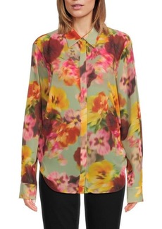 BCBG Max Azria Floral Button Down Shirt