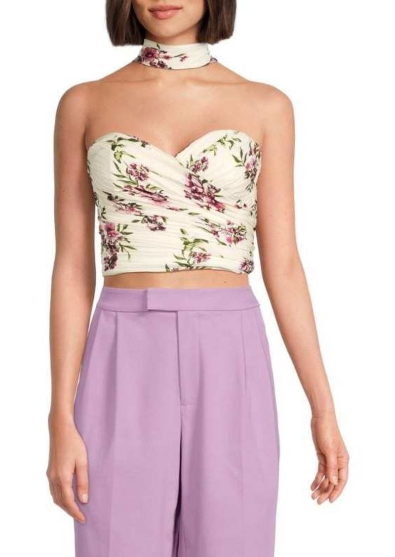 BCBG Max Azria Floral Corset Halter Top