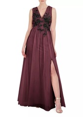 BCBG Max Azria Lace Applique & Tulle Gown