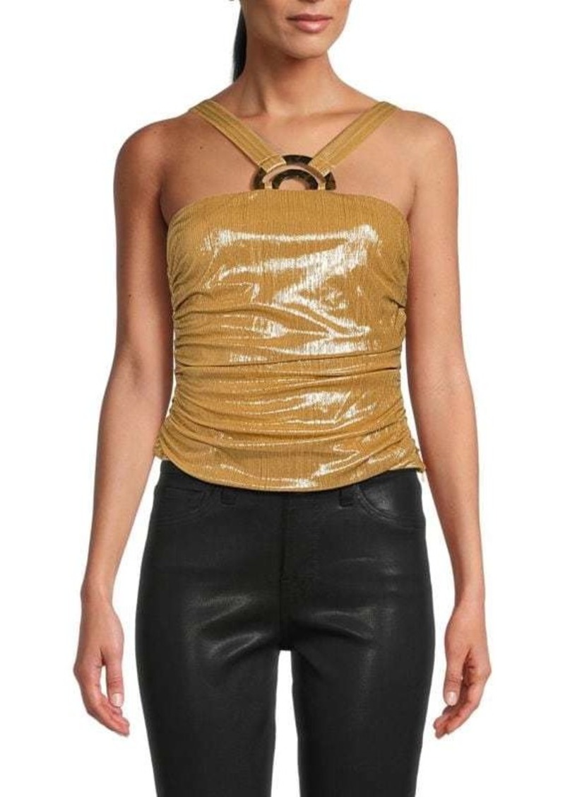 BCBG Max Azria Metallic Halter Top