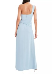 BCBG Max Azria One-Shoulder Cut-Out Bow Gown