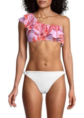 BCBG Max Azria One-Shoulder Tropical-Print Bikini Top