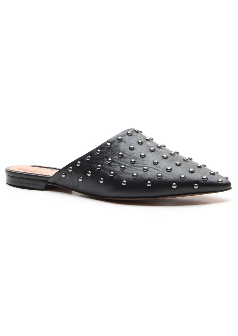 BCBG Max Azria PALINO BLACK LEATHER STUDDED FLAT MULE