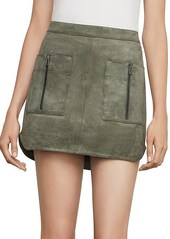 BCBG Max Azria Patch Pocket Faux-Suede Skirt