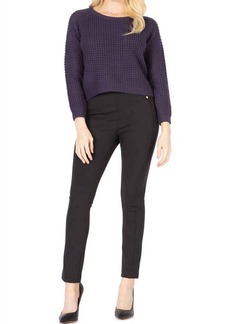 BCBG Max Azria Plain Textured-Knit Cropped Sweater In Navy