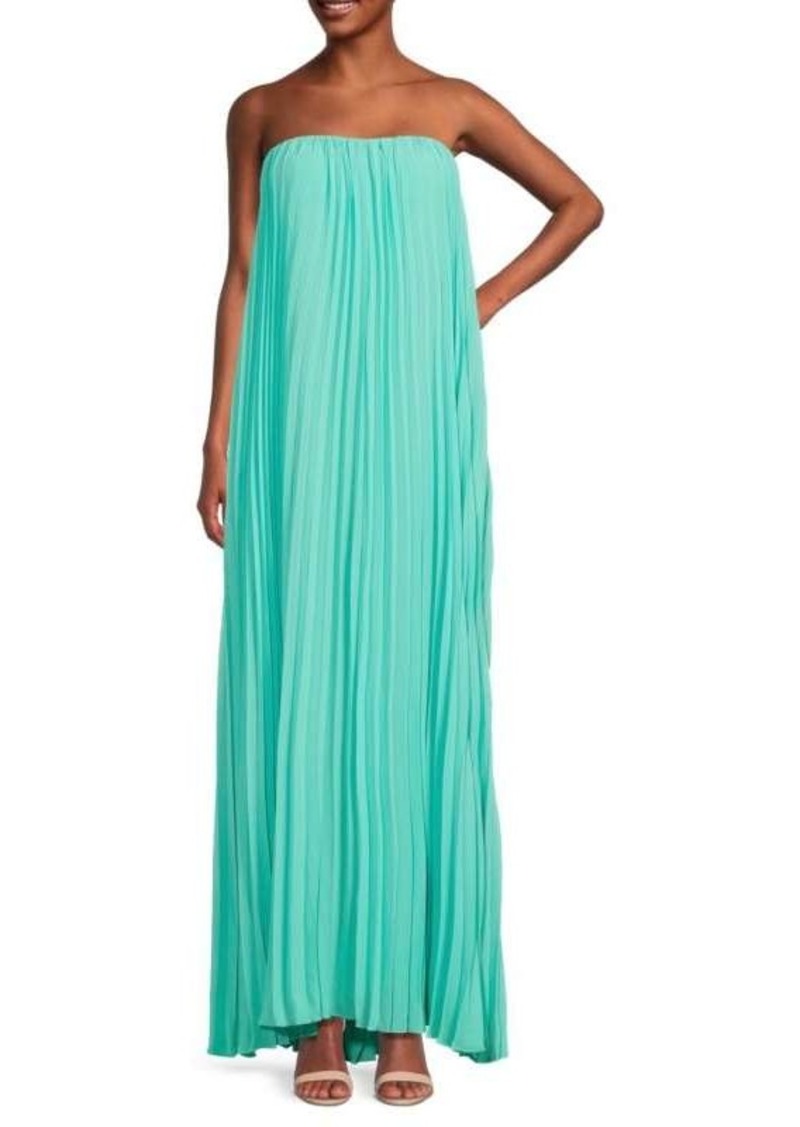 BCBG Max Azria Pleated Strapless Maxi Dress