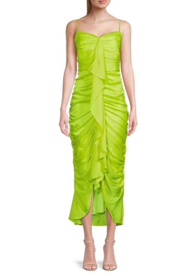 BCBG Max Azria Ruched Midi Cocktail Dress